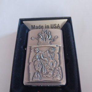 Rare 2010 Pirate Treasure Map Emblem Zippo Lighter